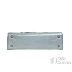 Borsa a Mano in Ecopelle con Dettagli in Metallo Argentato - Stile Donna Bags