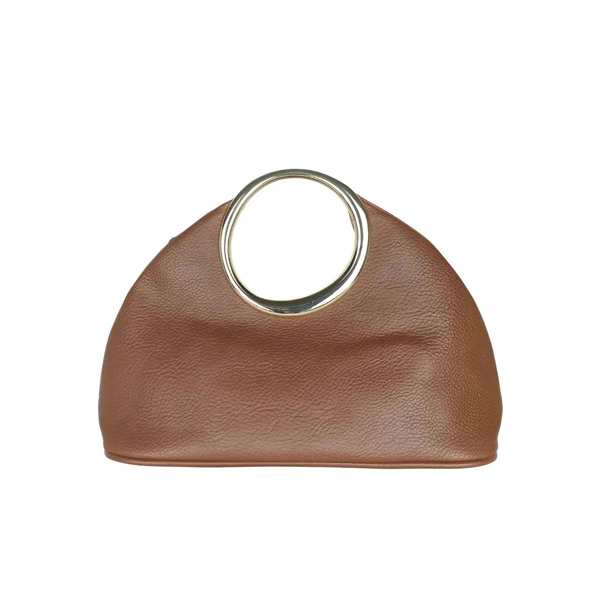 Borsa A Mano In Ecopelle Con Manico Circolare Oro | Vista aggiuntiva 14 | ecopelle | Grigio