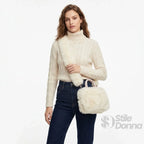 Borsa a Mano in Pelliccia Sintetica con Manico e Chiusura a Cerniera - Stile Donna Bags
