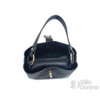 Borsa a Mano in Vera Pelle Italiana con Dettagli Dorati - Stile Donna Bags