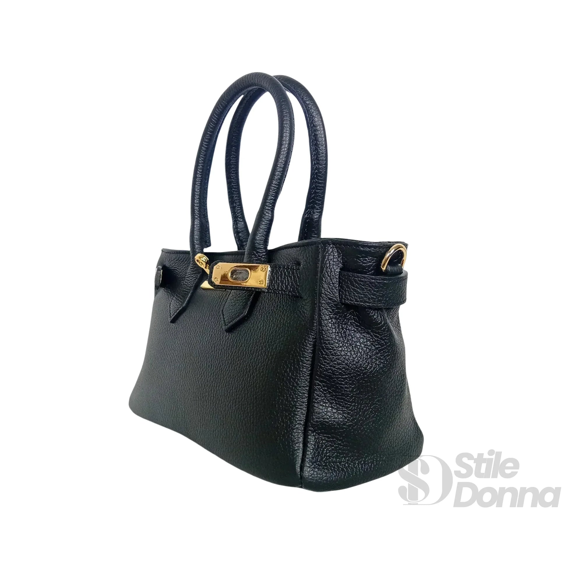 Stile Donna borsa a mano vera pelle made in Italy donna – borsa indossata