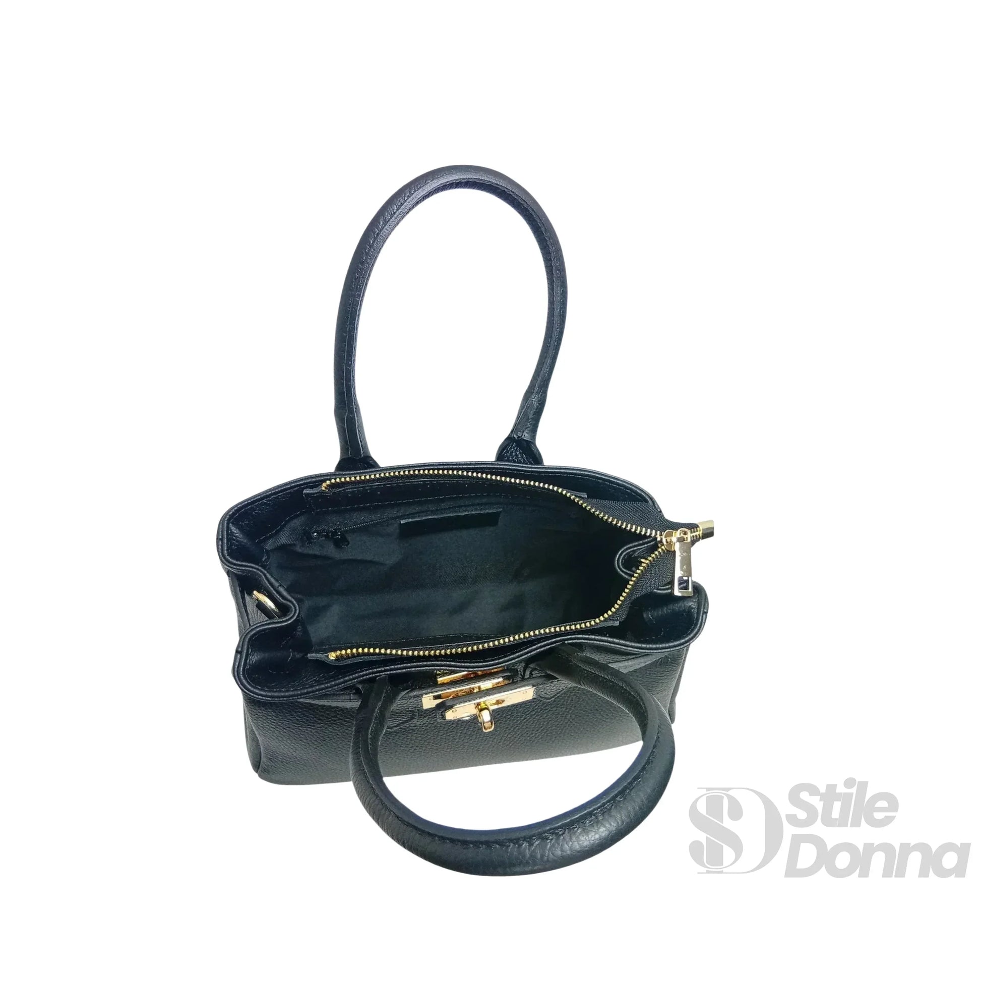 Stile Donna borsa a mano vera pelle made in Italy – vista dall'alto