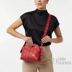 Borsa a Spalla con Occhielli Circolari Dorati in Ecopelle - Stile Donna Bags