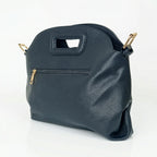 Borsa a Spalla con Occhielli Circolari Dorati in Ecopelle - Stile Donna Bags