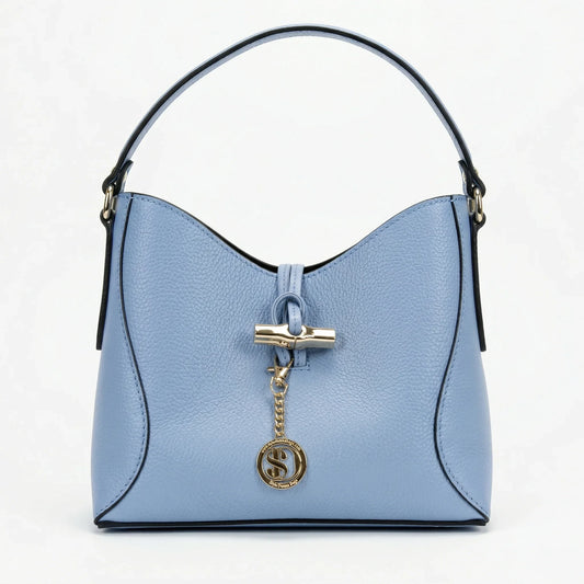 Lorenza borsa a tracolla vera pelle elegante capiente donna – vista frontale