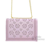 Borsa a Tracolla Viola con Catena Dorata in Ecopelle - Stile Donna Bags