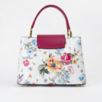 Borsa a Tracolla con Stampa Floreale in Vera Pelle Made in Italy - Stile Donna Bags