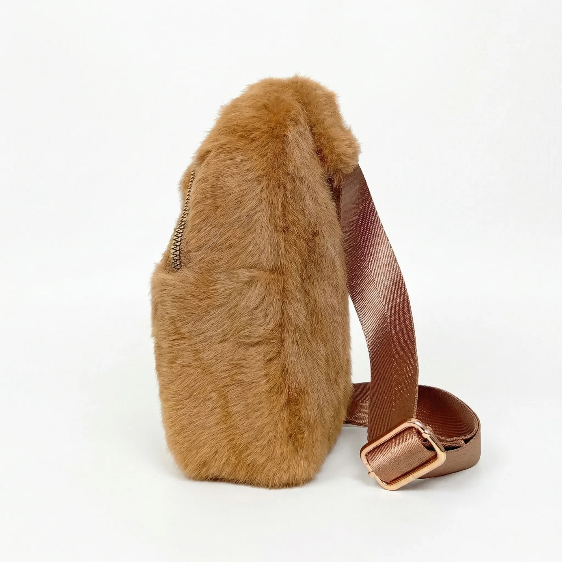Stile Donna borsa a tracolla pelliccia sintetica morbida – vista laterale