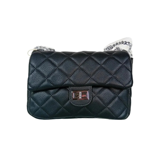 Stile Donna borsa a tracolla ecopelle argento finiture argento – dettaglio esterno