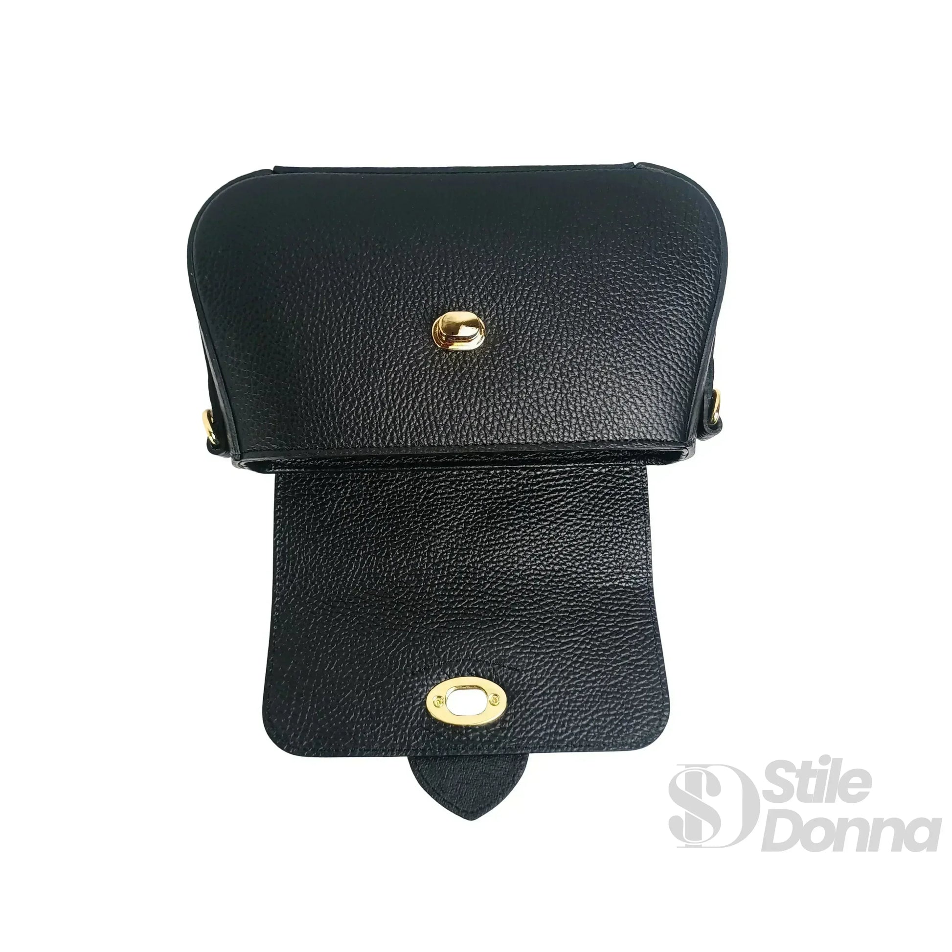 Borsa Bella Nova Crossbody in Vera Pelle e Camoscio | Vista dall'alto | vera pelle | Verde