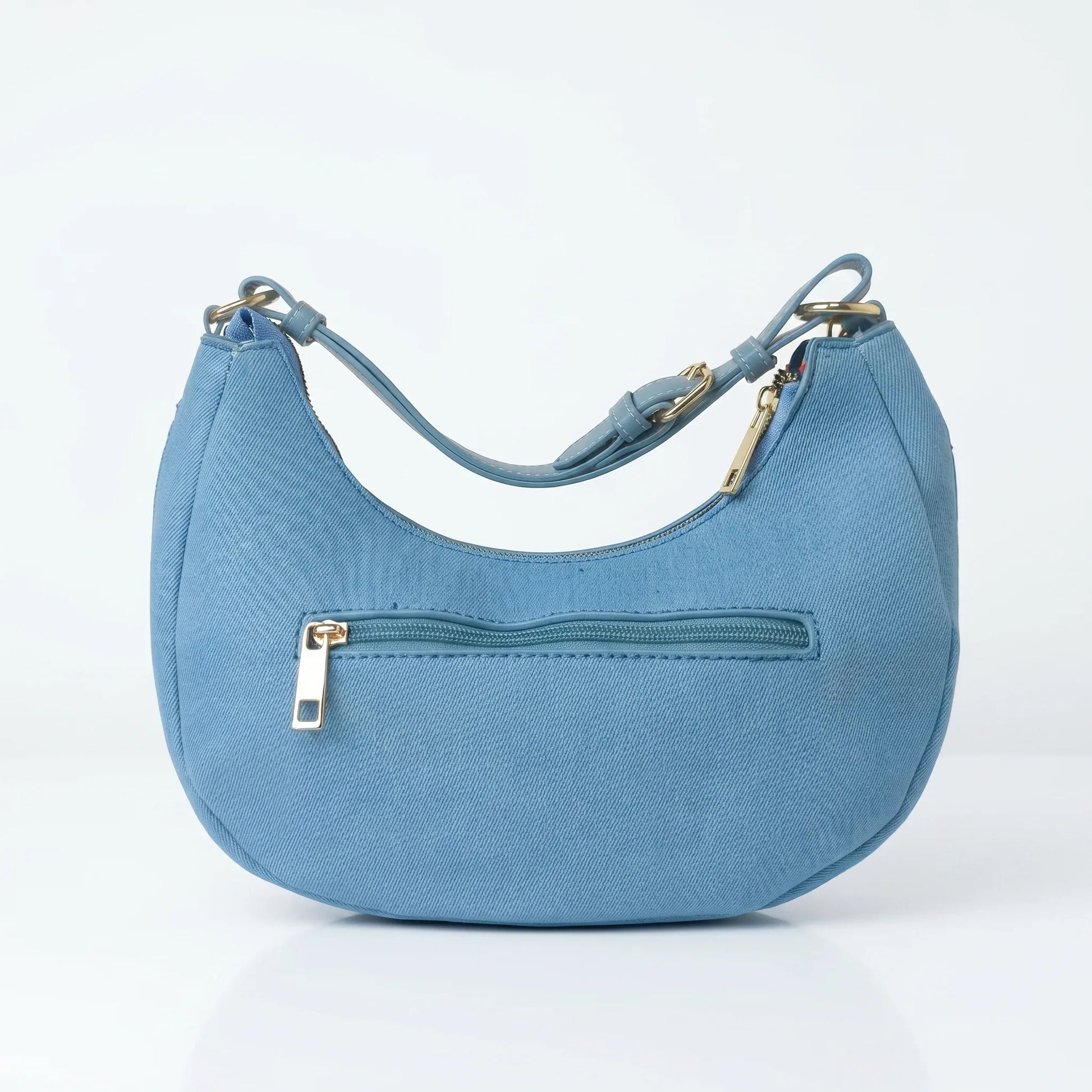 Stile Donna borsa denim blu con tracolla rimovibile – vista supplementare