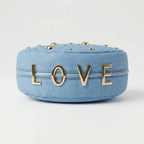 Borsa in Denim con Tracolla Rimovibile e Chiusura a Cerniera - Stile Donna Bags