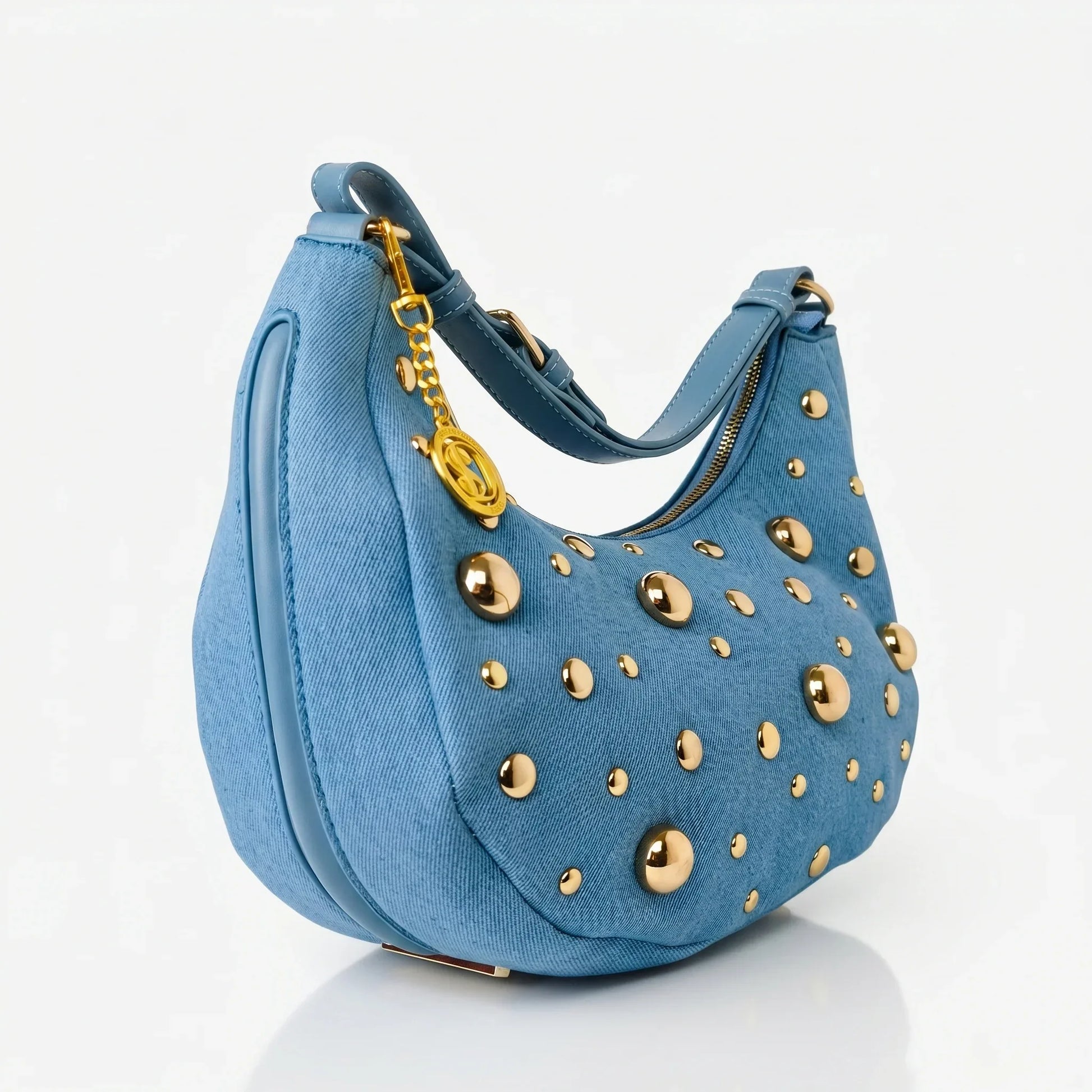 Stile Donna borsa denim blu con tracolla rimovibile – vista supplementare 2