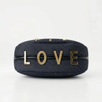 Borsa in Denim con Tracolla Rimovibile e Chiusura a Cerniera - Stile Donna Bags