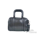 Borsa in Ecopelle Grigio Scuro con Tracolla Removibile - Stile Donna Bags