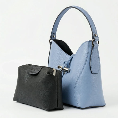 Borsa A Tracolla Lorenza In Vera Pelle Capiente Elegante | Close-up chiusura | vera pelle