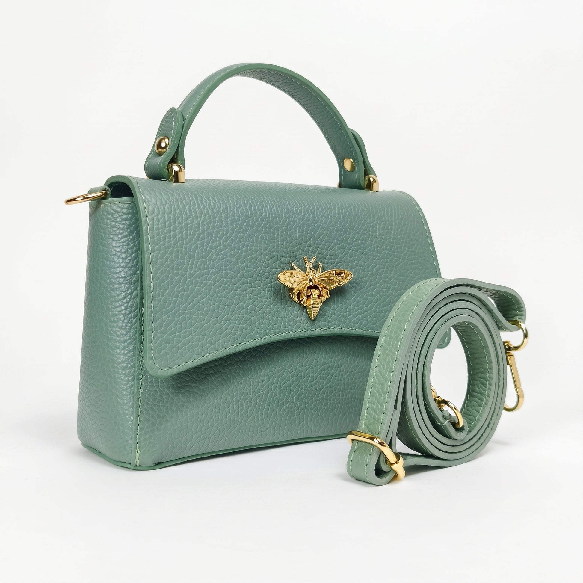 Borsa a Farfalla Mini Vera Pelle | Vista posteriore | vera pelle | Bianco