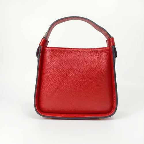 Holo Borsa In Vera Pelle | Vista laterale | vera pelle | Rosso