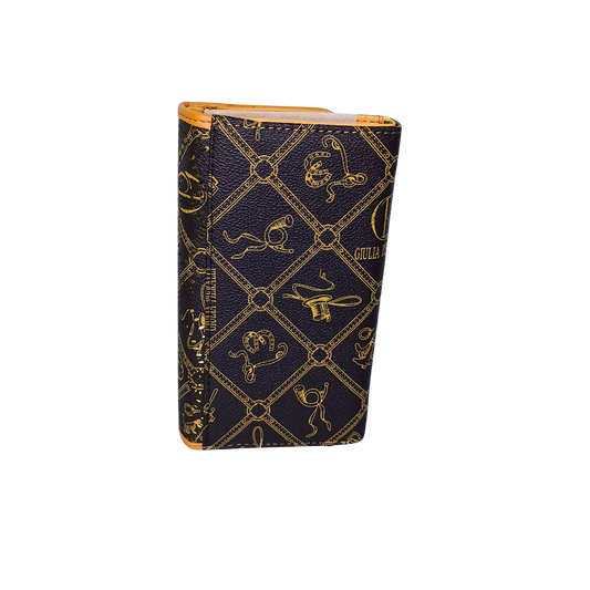 Brown Ladies Wallet with Tan Trim Pattern – MS-9991 - Stile Donna Bags