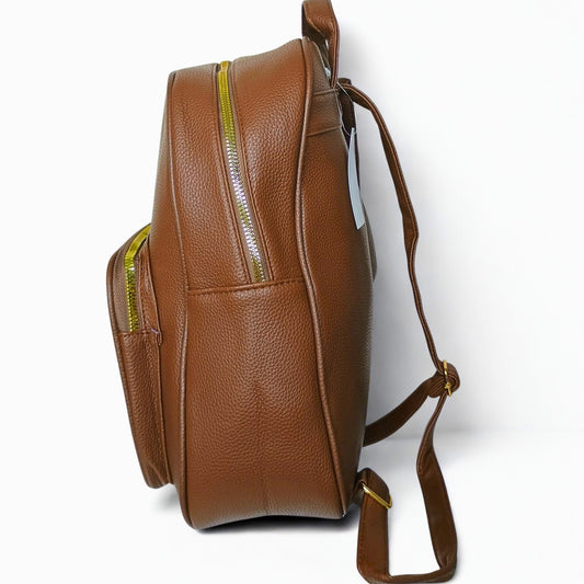 Brown Leather Backpack - MS-4659 - Stile Donna Bags
