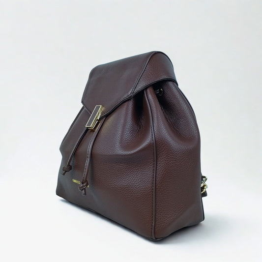 Brown Leather Backpack for Women MS-8289 - Stile Donna Bags