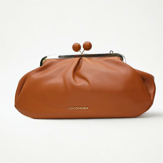 Brown Leather Clutch Bag - MS-4379 - Stile Donna Bags