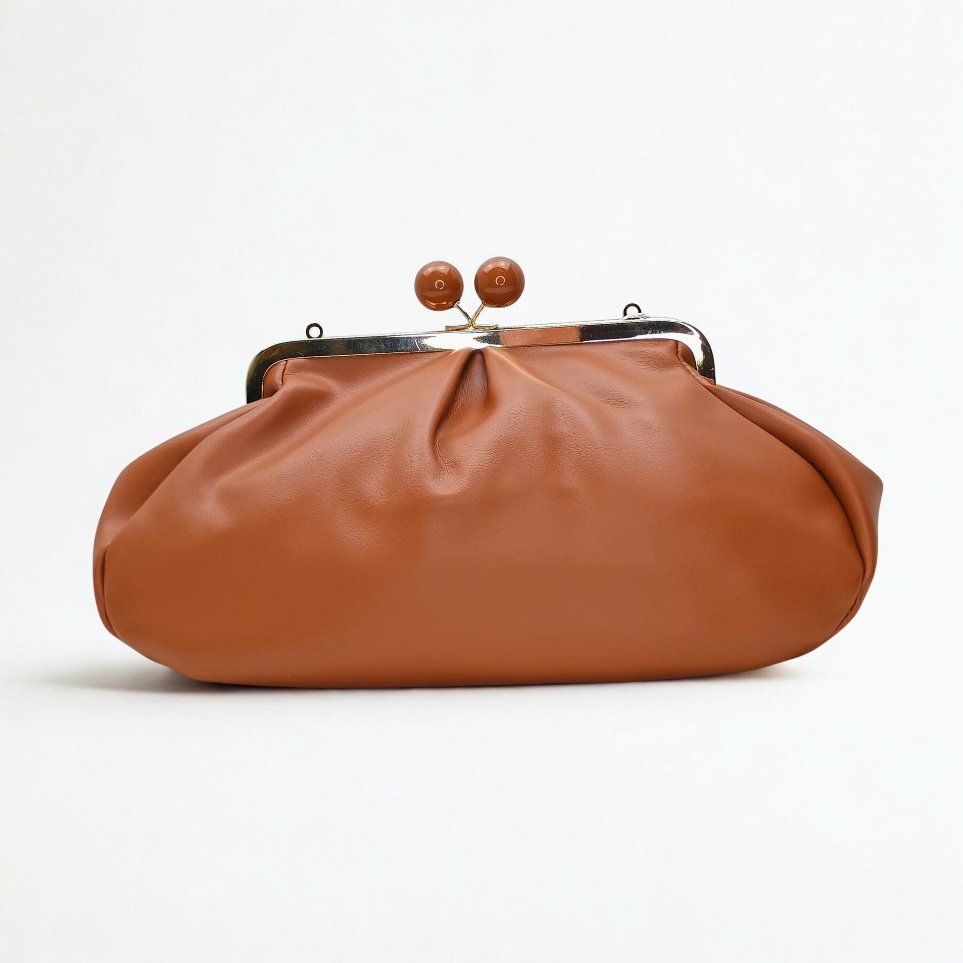 Brown Leather Clutch Bag - MS-4379 - Stile Donna Bags