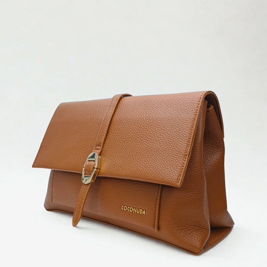 Brown Leather Clutch Bag - MS-9730 - Stile Donna Bags