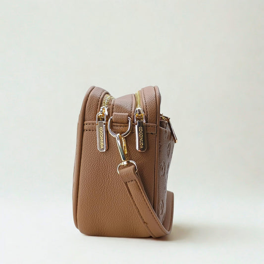 Brown Leather Crossbody Bag - MS-3751 - Stile Donna Bags