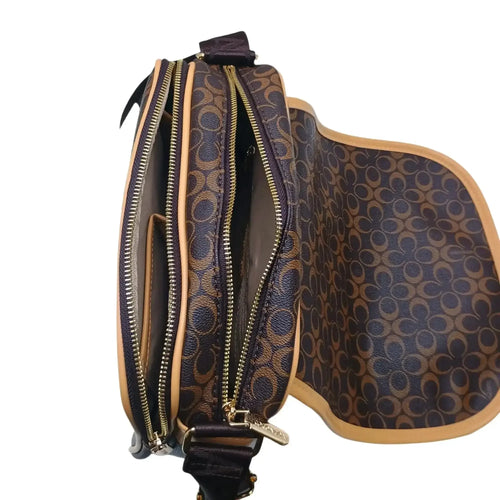 Brown Saddle Bag with removable shoulder strap - MS-4355 - Stile Donna Bags