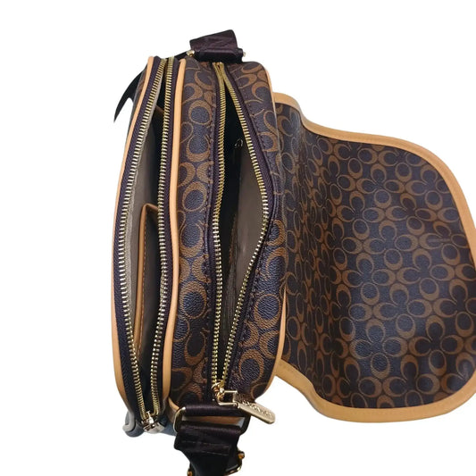 Brown Saddle Bag with removable shoulder strap - MS-4355 - Stile Donna Bags