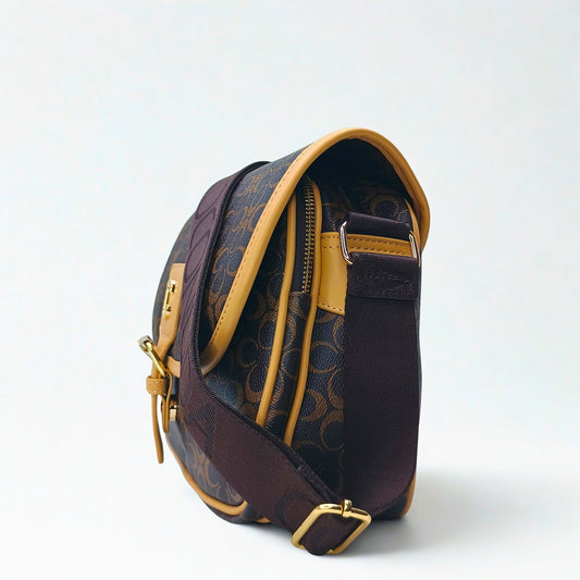 Brown Saddle Bag with removable shoulder strap - MS-4355 - Stile Donna Bags