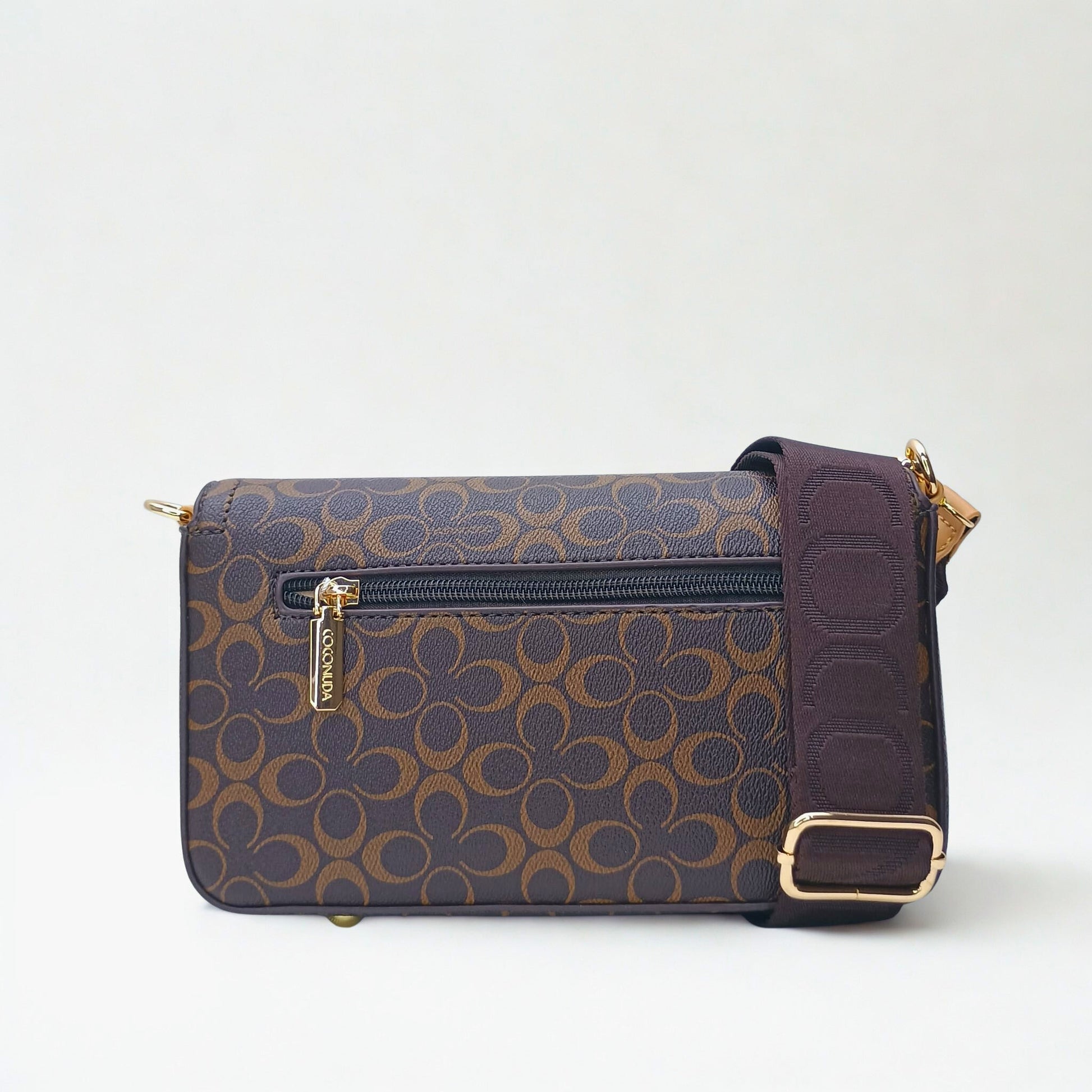 Brown Shoulder Bag with removable shoulder strap - MS-9723 - Stile Donna Bags