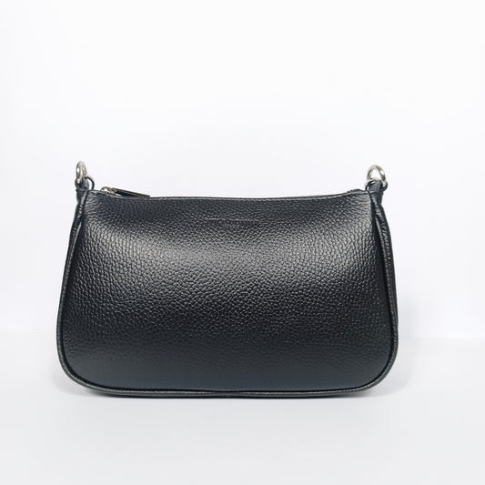 Camilla borsa a tracolla vera pelle made in Italy blu – dettaglio esterno