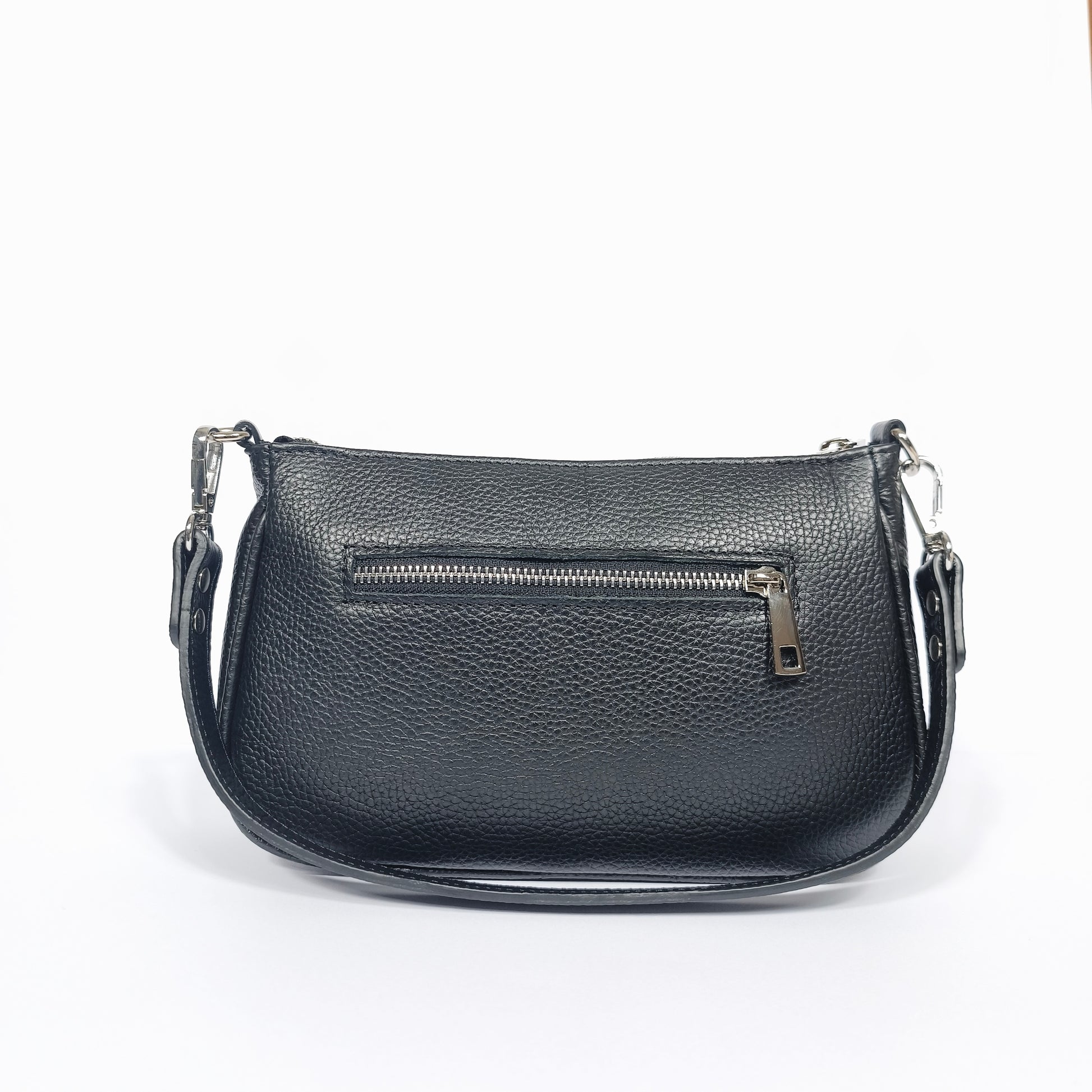 Camilla borsa a tracolla vera pelle made in Italy blu – dettaglio chiusura