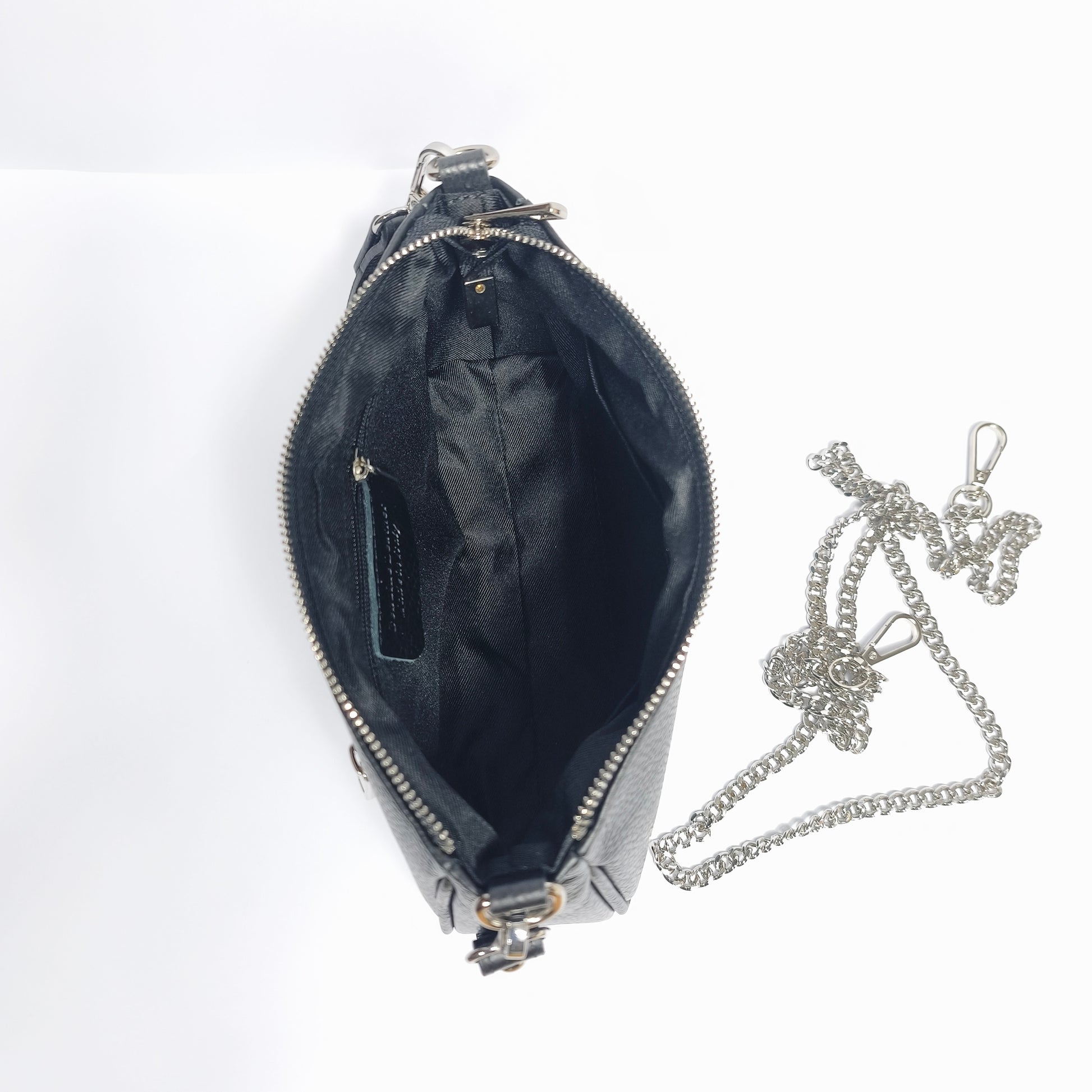 Camilla borsa a tracolla vera pelle made in Italy blu – dettaglio manico