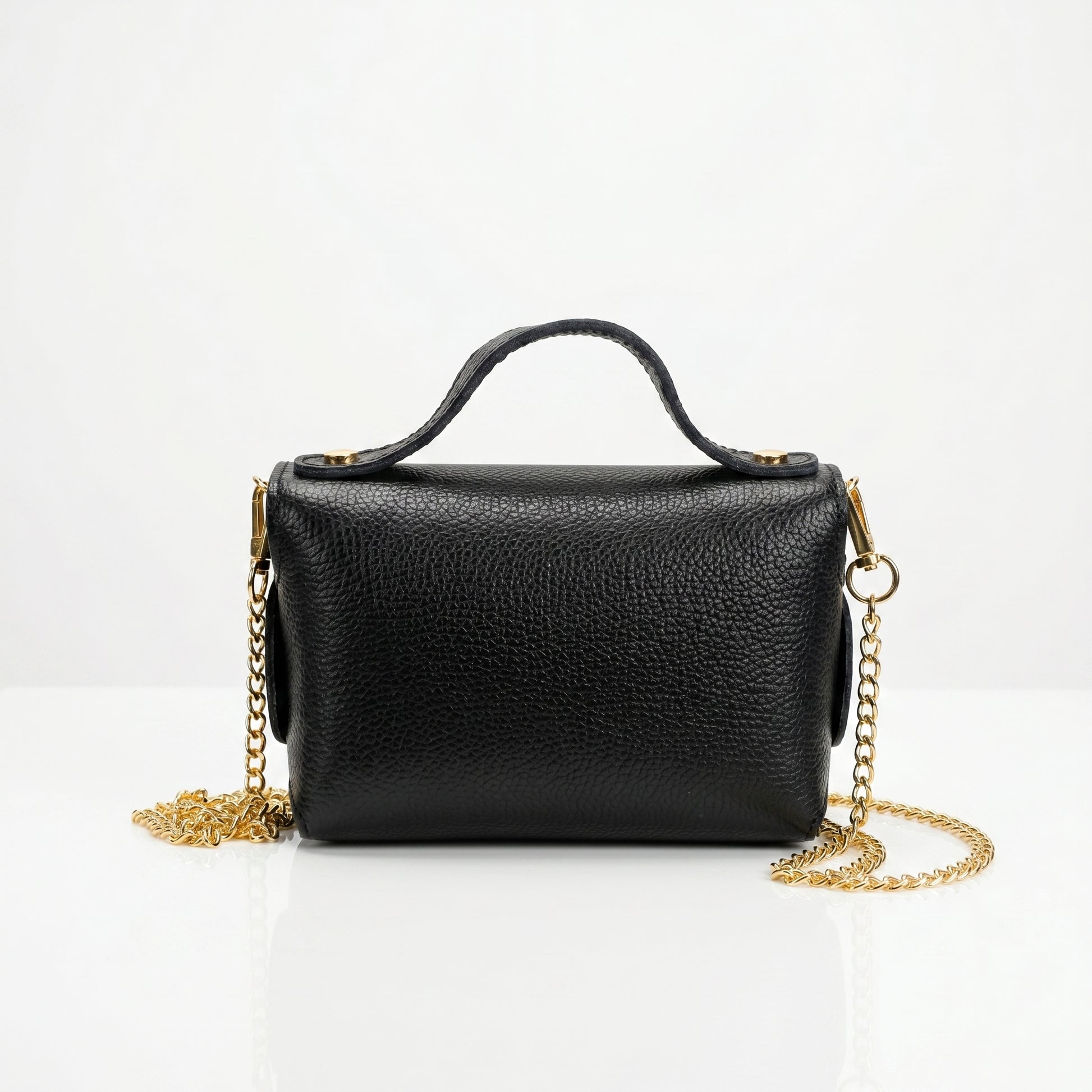 Amina mini borsa donna vera pelle con catena dorata – vista 5