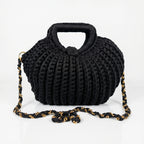 Oliva Borsa a Mano a Bolla in Corda di Cotone Intrecciata con Tracolla a Catena - Stile Donna Bags