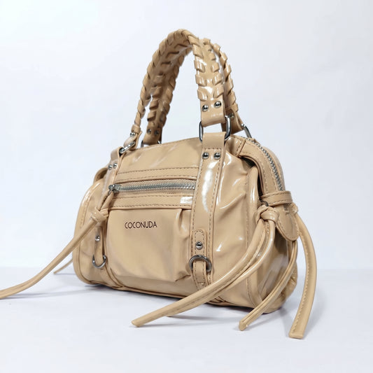 Coconuda mini bauletto ecopelle con manici intrecciati e frange – vista supplementare 2
