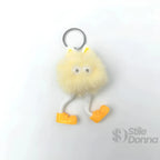Charm per Borsa Pom Pom con Personaggio in Pelliccia Sintetica - Stile Donna Bags