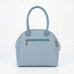Charro Borsa Strutturata Azzurra con Manico Superiore in Ecopelle e Dettagli Oro - Stile Donna Bags