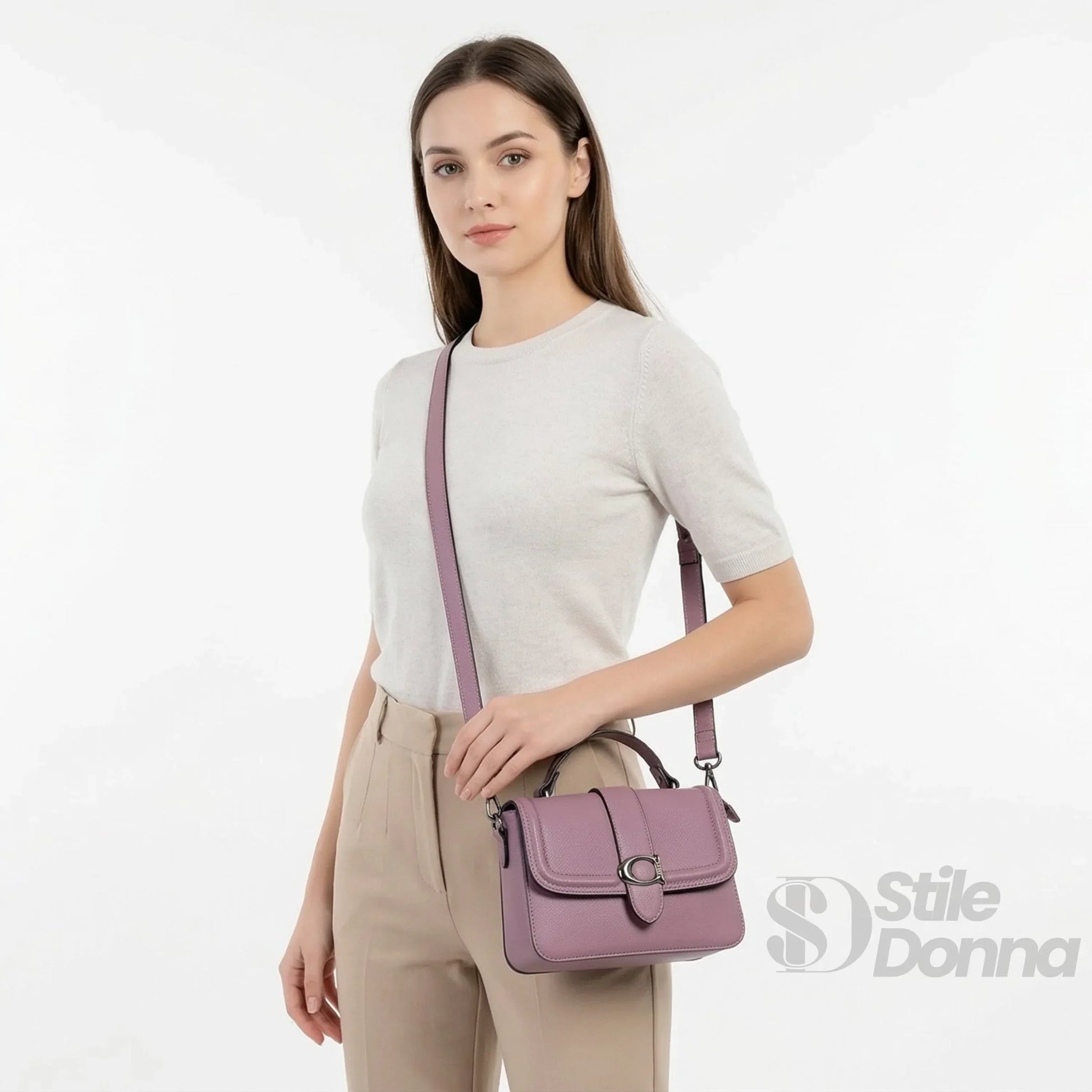 Charro borsa a spalla rigida ecopelle design minimalista – vista laterale