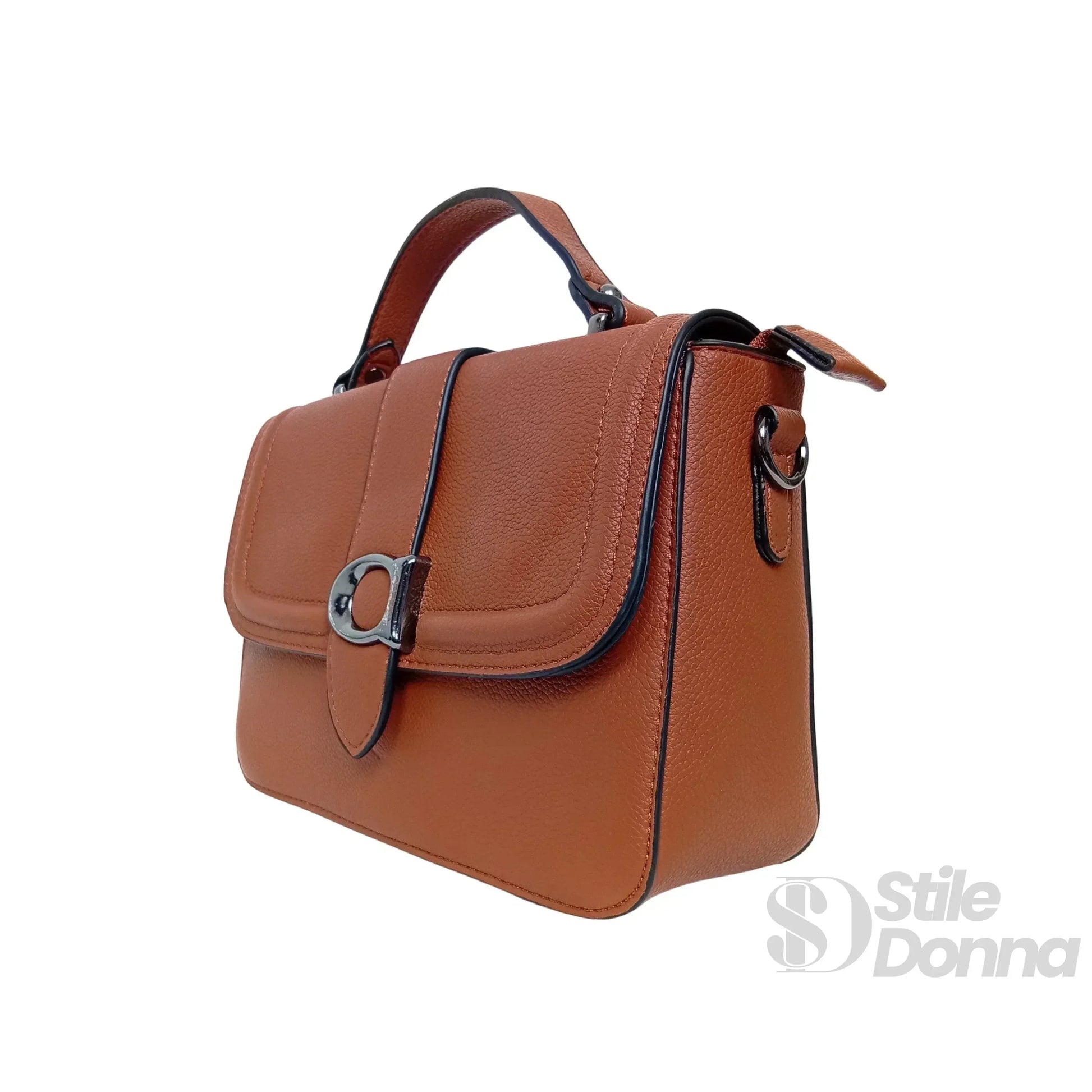 Charro borsa a spalla rigida ecopelle design minimalista donna – borsa indossata