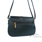 Charro Borsa a Tracolla in Ecopelle Nera con Chiusura Logo - Stile Donna Bags