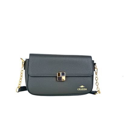 Designer leather crossbody bag with shoulder strap and chain top handle MS-0709 - Stile Donna Bags