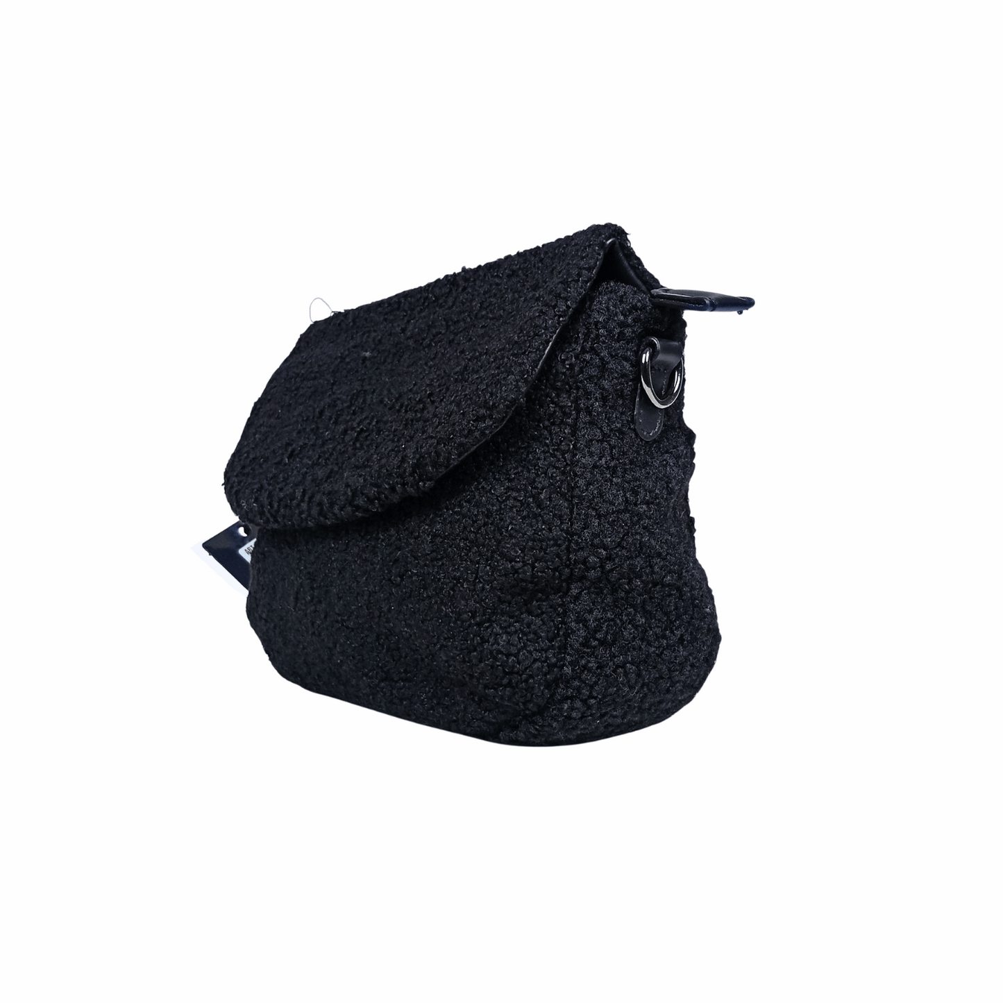 Black textured bag on a white background