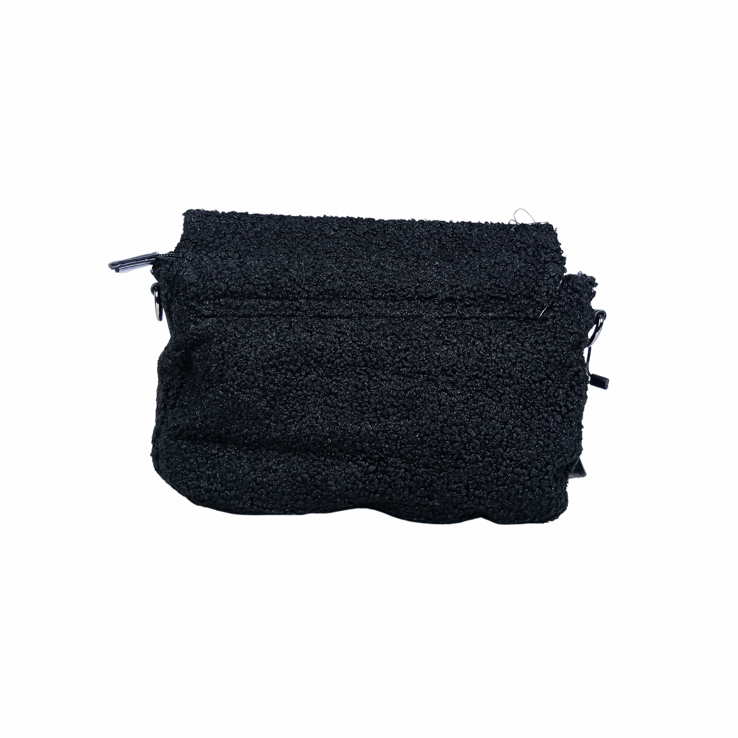 Black textured pouch on a white background