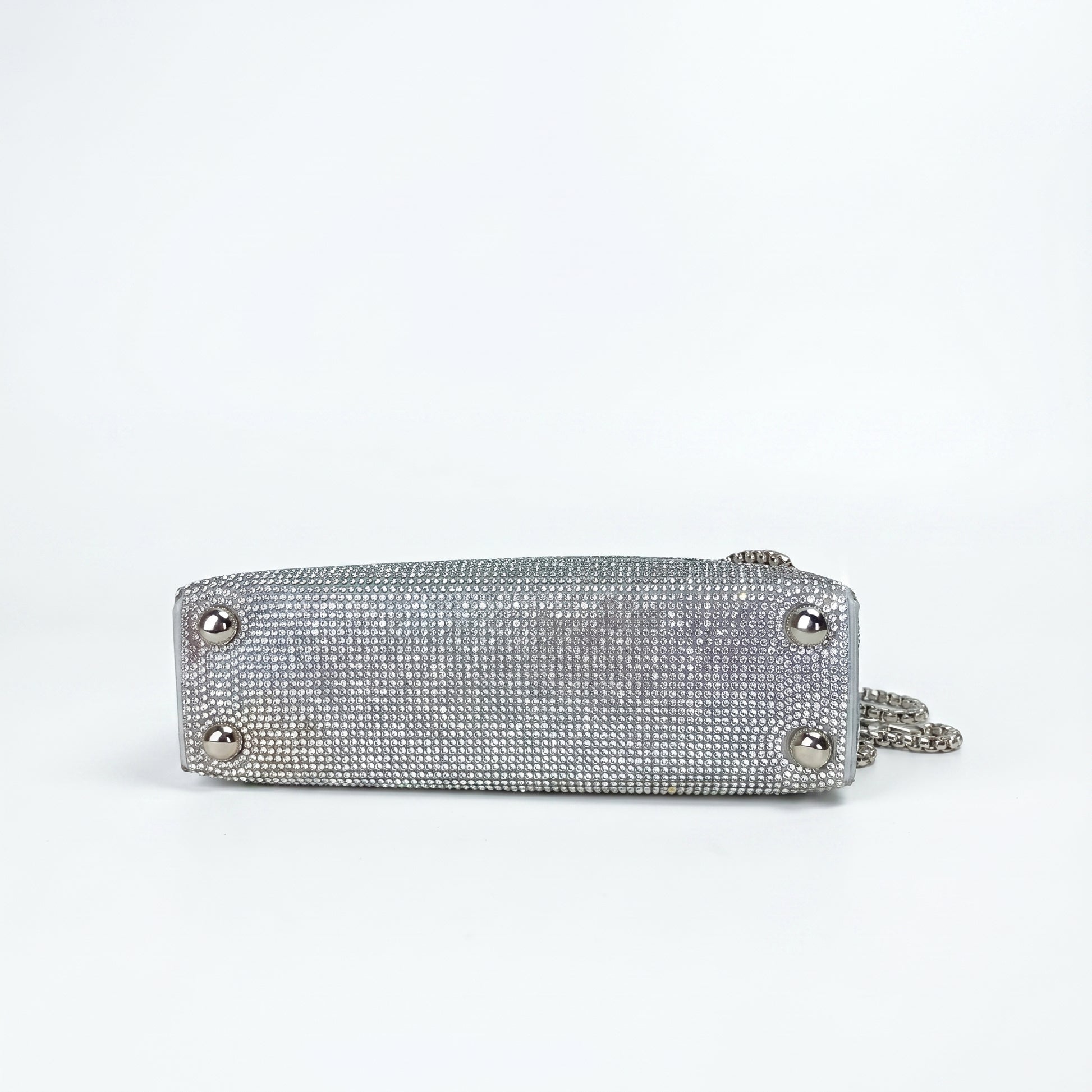 MS Pochette Strass MS-4654 Cristallo Dorato Esterno Vetro al Piombo Interno Microfibra Antistrappo Chiusura Magnetica by Stile Donna Bags