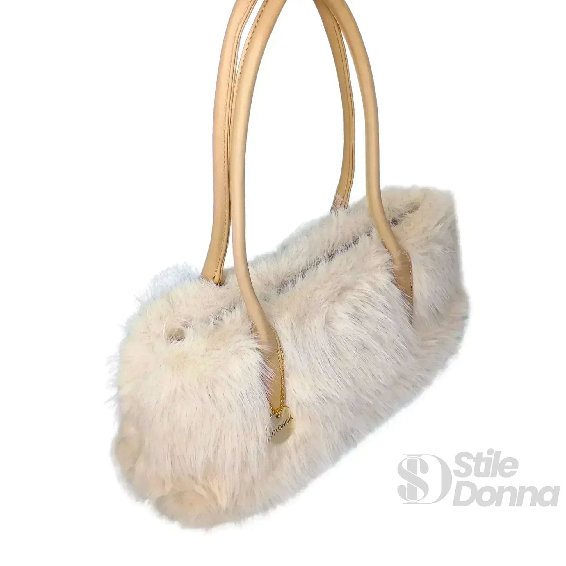 Coconuda borsa a mano ecopelle con pelliccia sintetica – con accessori abbinati