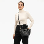 Coconuda Borsa a Mano in Ecopelle Martellata Nera - Stile Donna Bags